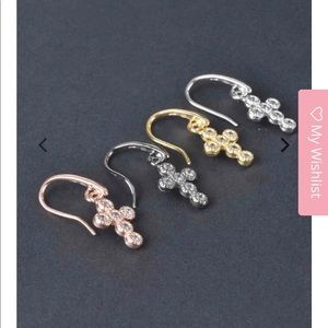 Lisa Robertson Italian Cross earrings, white